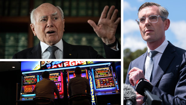 Former prime minister John Howard is backing Dominic Perrottet’s push to reform poker machine gambling.