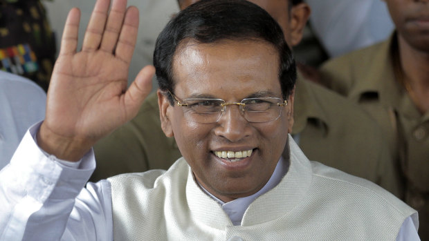 The government of President Maithripala Sirisena, pictured, had criticised the previous administration for leading the country into a Chinese debt trap.