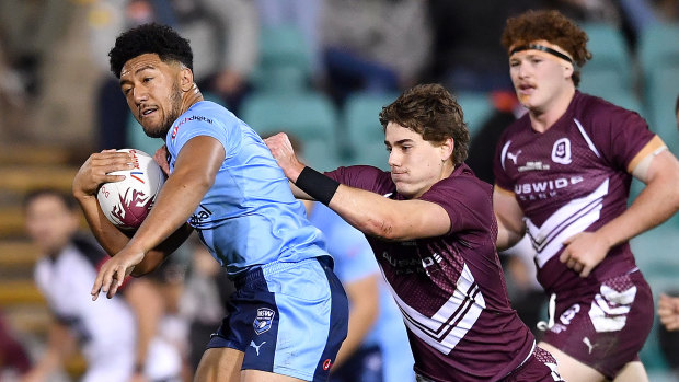 Paul Alamoti in action for the NSW under-19s in 2022.