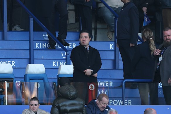 Leicester City owner Aiyawatt ‘Top’ Srivaddhanaprabha during their match against Hull City.