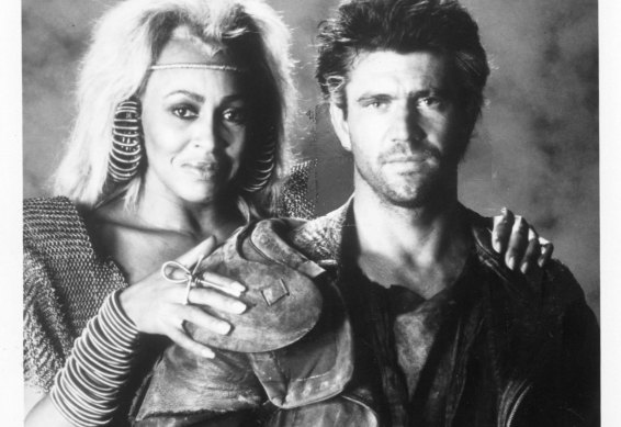 Tina Turner and Mel Gibson in Mad Max Beyond Thunderdome.