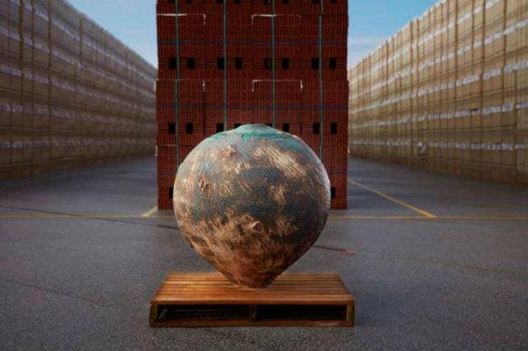 Warrick Palmateer, Spindrift, 2018, 110cm x 110cm, Western Australian Kiln Fired Earth.