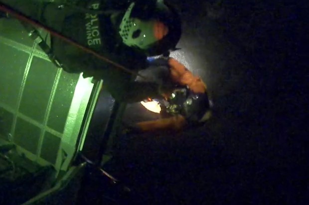 Four people have been winched to safety after their four-wheel drive was swept away in floodwaters in Victoria’s west Gippsland region.