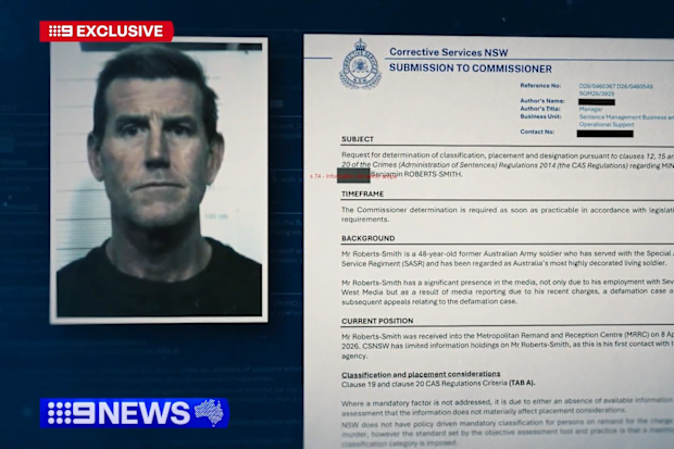 The Victorian Cross recipient spent nine days on remand, with officers being urged to treat him strictly by the book.