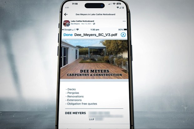 The 66-year-old from Queensland allegedly used fake credentials on Facebook to secure building jobs.