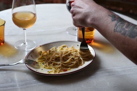 Pasta night at Joanie’s.