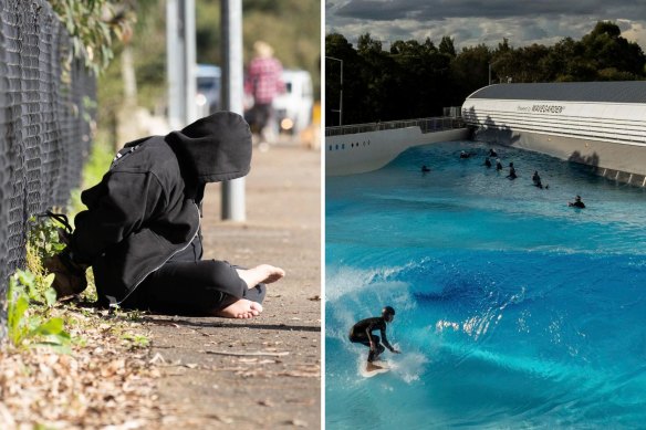 AFP arrested American national Guang Shi at URBNSURF wave pool at Sydney Olympic Park on Monday.