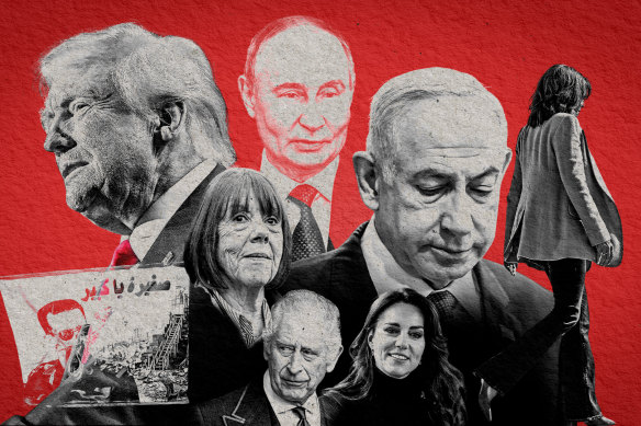 Making news in 2024: Donald Trump, Vladimir Putin, Benjamin Netanyahu, Kamala Harris, Catherine, Princess of Wales, King Charles III, Syria and Gisèle Pelicot.