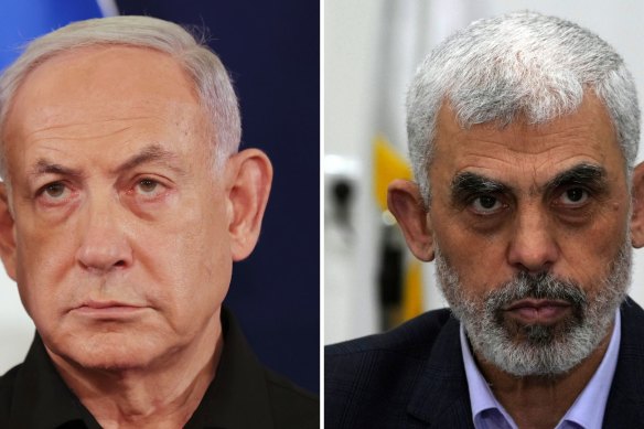 Israeli Prime Minister Benjamin Netanyahu and Hamas leader Yahya Sinwar.
Uploaded 21st May 2024
Photo: AP
