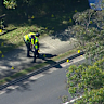 Police at the scene of a fatal pedestrian accident at Greens Road, Regents Park.
