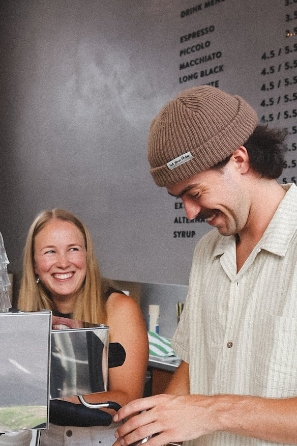 Bridget Doran and Henry Moore, owners of Herdies Coffee in Armidale.