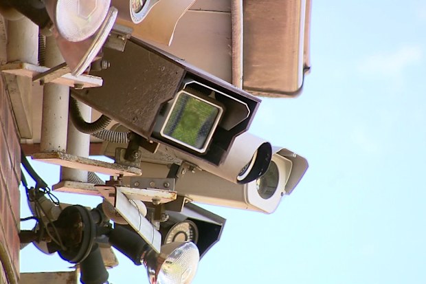 Before installing the visible setup, he claims traffic accidents outside his front gate were a weekly occurrence, but drivers now mistake his home setup for a police speed trap.