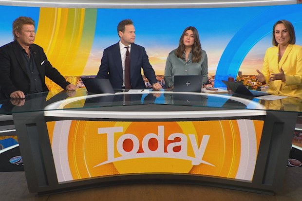 Today show hosts Sarah Abo, Tom Steinfort, Richard Wilkins and Jayne Azzopardi announce Karl Stefanovic's departure from the Nine Network on June 26, 2026.