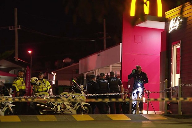 A teenager was stabbed outside a Brisbane McDonald’s