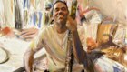 Loribelle Spirovski’s Archibald Prize 2025 finalist, ‘Finger painting of William Barton’, which has now won the People’s Choice award.