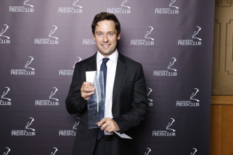 The Age’s investigative reporter Nick McKenzie at the 2022 Quills Awards. 