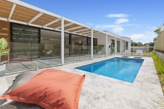 The home also has a tiled pool.