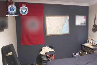 A Nazi flag was discovered in the Orange property raided on Friday. 