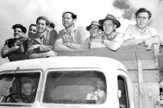 Migrants working on the construction of the Snowy River Hydro Electric Scheme in 1950. Australia needs to rebuild again, as it did after World War II.