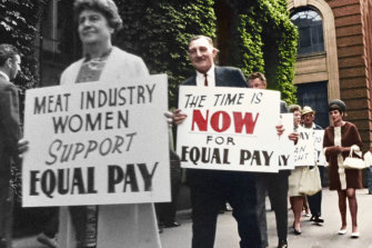 Colourising old black-and-white footage – such as of this protest 
in Melbourne in 1969, featured in the documentary Australia in Colour – helps bring them to life.