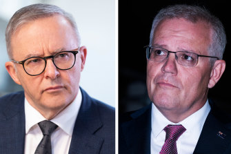 Opposition Leader Anthony Albanese, left, and Prime Minister Scott Morrison have clashed over wages.