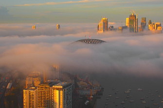 Sydney woke to find itself blanketed in thick fog this morning.