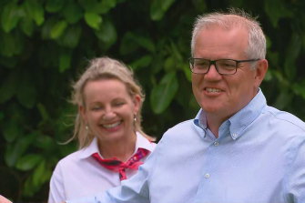 Prime Minister Scott Morrison with Environment Minister Sussan Ley, who faces a preselection challenge in her seat of Farrer.