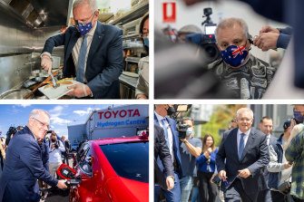 Scott Morrison on the hustings in Melbourne. 