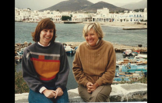 Rita Hamblin ABC producer with daughter Julie on Paros c.1986.
