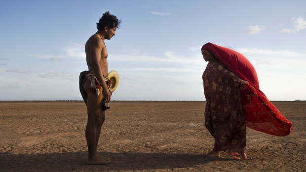 Rapayet (Jose Acosta)  and Zaida (Natalia Reyes) in Birds of Passage. 