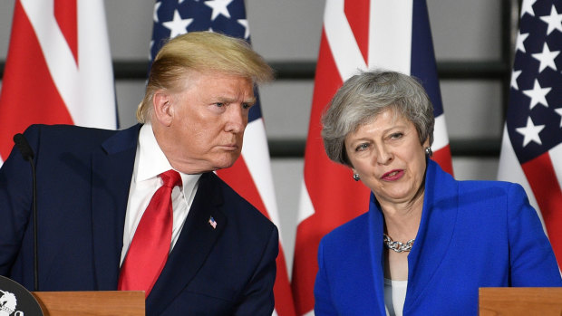 US President Donald Trump and British Prime Minister Theresa May. 