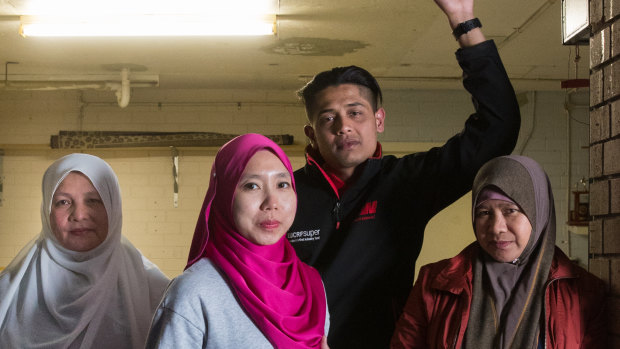 ‘’I didn't have money to go back also I need to pay rent and transportation to him and the contractor,’’ Putri Nazeri (second from left) said.