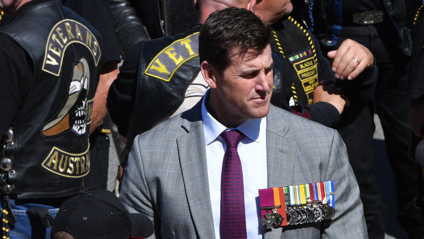 Ben Roberts-Smith at Remembrance Day commemorations at the Australian War Memorial in 2018.