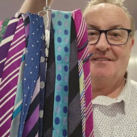 Chris Smith asks followers to pick his tie before going on air.