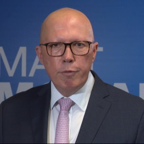 Opposition Leader Peter Dutton in Kalamunda on Tuesday. 
