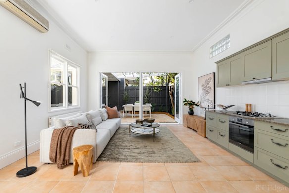 The South Yarra home features open entertaining and dining area and a north-facing courtyard.