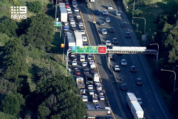 Traffic at Mascot after a crash in the Airport Tunnel.