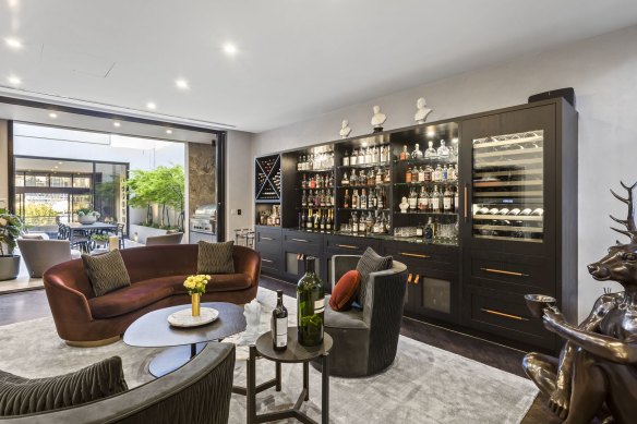 The whisky room in the Melbourne mansion, which sold for nearly $7 million.