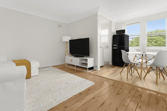 A one-bedroom apartment without parking in Paddington sold for $770,000 late last year. The unit on Moore Park Road was about 50 square metres.