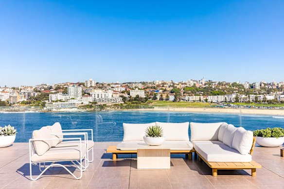 The dual-level residence is in a boutique block of six. 