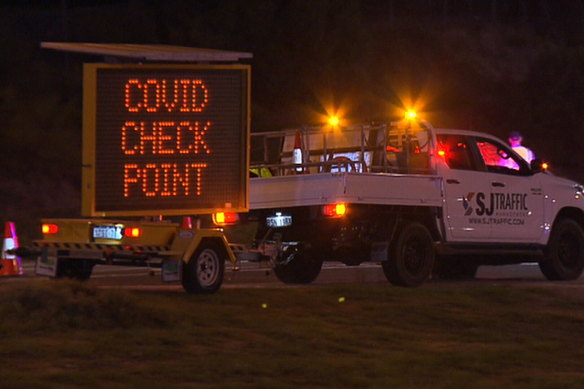 COVID checkpoints are in place between the Perth and Peel regions and the rest of the state.