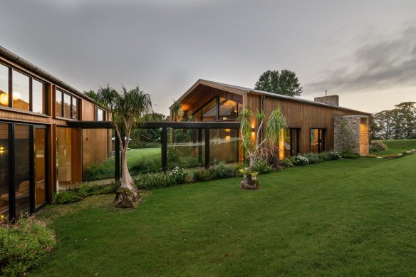 A living barn connects to a sleeping barn.