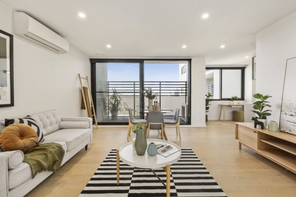 This two-bedroom apartment at 407/5 Beavers Road, Northcote sold for $672,500 in December.