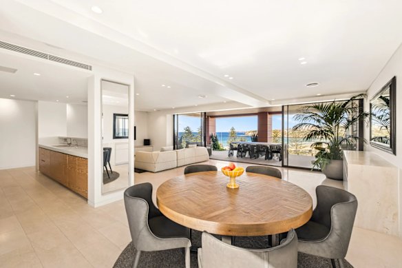 The unit has stunning beach views from the oversized terrace.