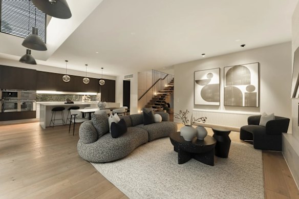 The five-bedroom, three-bathroom home was designed by McGann Architects, and featured a custom built sauna. 