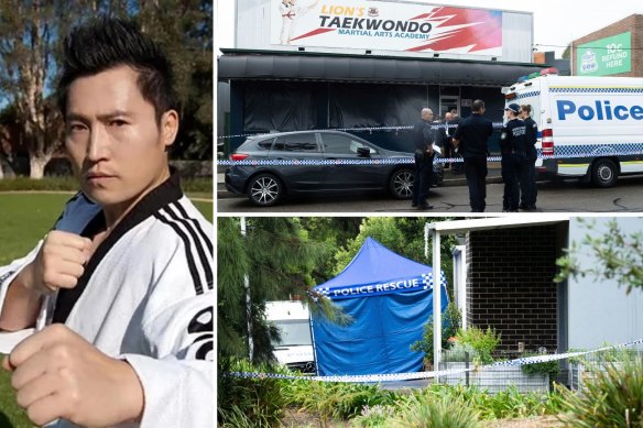 Lion’s Taekwondo studio chief instructor, Master Lion Yoo; police established a crime scene in North Parramatta on Tuesday.