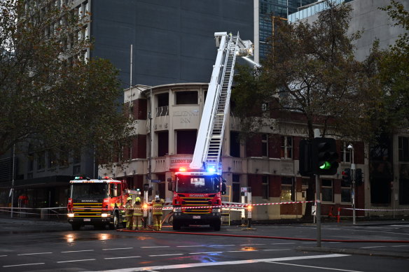 Firefighters at the scene.