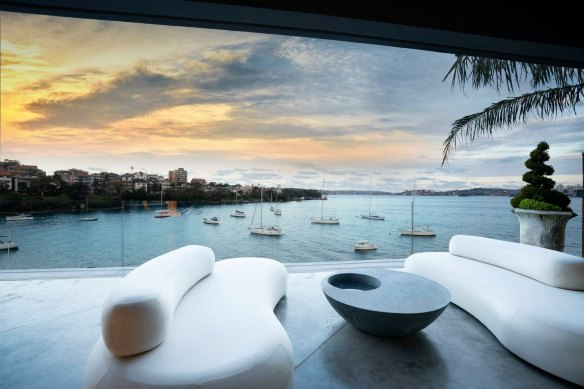 The Bruce Stafford-redesigned house is set on the Kurraba Point waterfront with a private jetty.