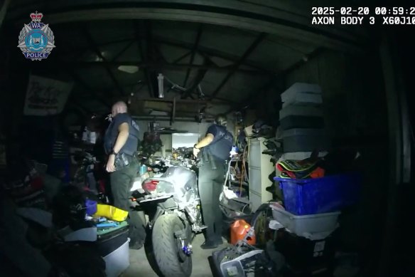 Police seized this black Yamaha motorcycle after a high-speed pursuit through Perth’s south-east overnight.