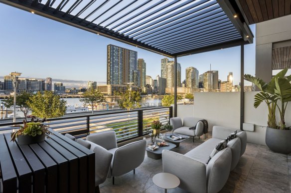The Melbourne home’s rooftop balcony.